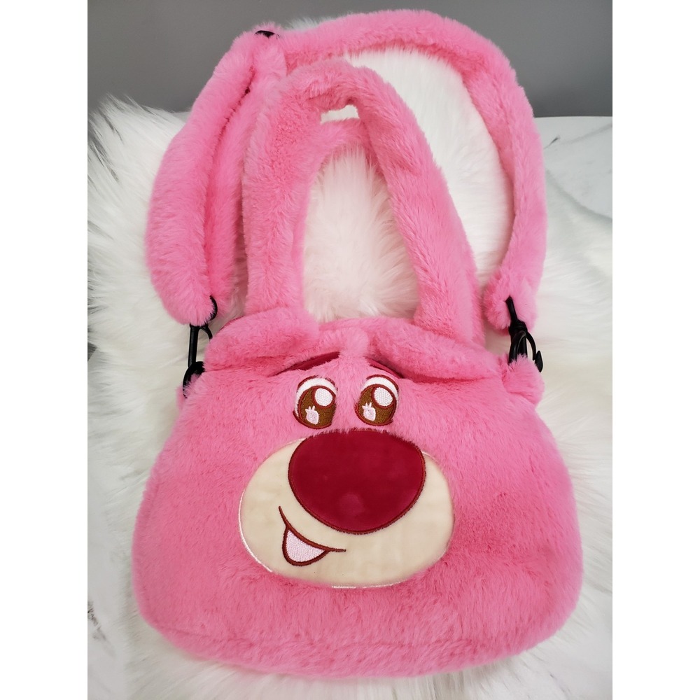 RARE Miniso Toy Story Pink Lotso Bear Crossbody Bag Purse Plush SOFT Miniso